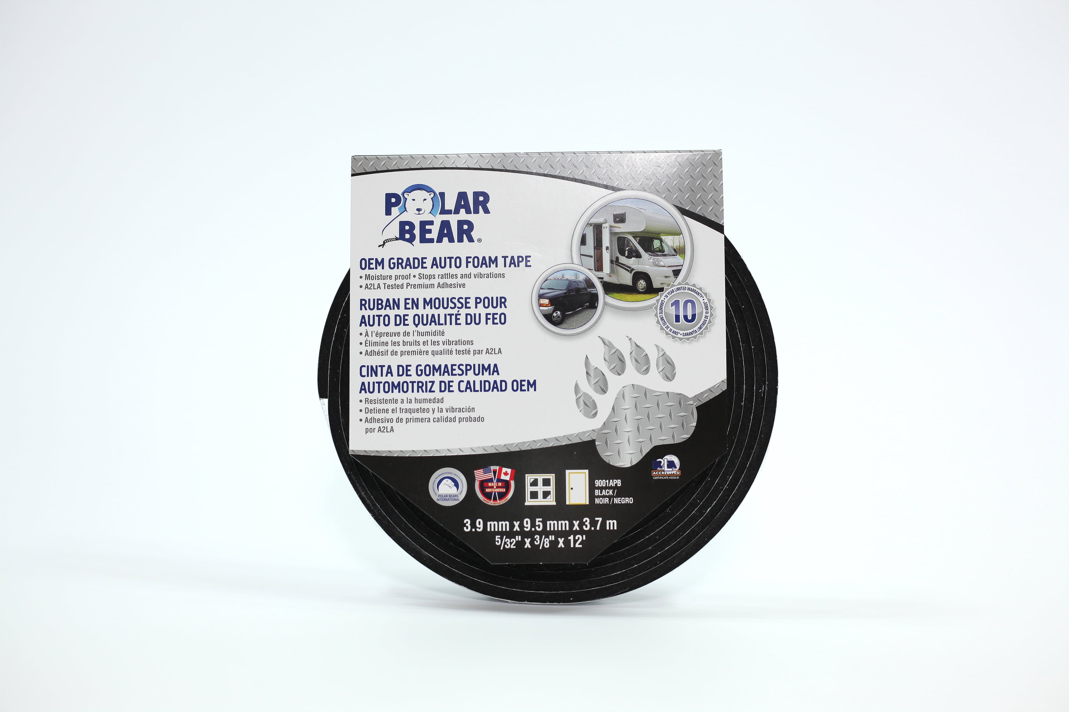 Polar Bear Oem Grade Auto Foam Tape Black 5 32 X 3 8 X 12 Walmart Com