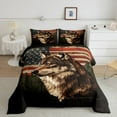 thumbnail image 2 of Homewish Wildlife Wolf Adult Queen Comforter Set, 3D Jungle Animal Bedding Sets, Western Countryside Reversible Bedding Comforter Set, Microfiber Bedroom Decor, 3 Pieces, 2 of 8