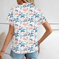 thumbnail image 3 of Cavosen Womens Blouses Short Sleeve Button up Front Plus Size Collared Hawaiian Tropical Print Summer Tops Pullover Vacation Shirts Casual Dressy Resort Beach Tees Workout 3XL, 3 of 7