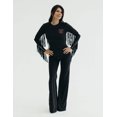 thumbnail image 2 of Mrs Momma Bear Long-Sleeve Fringe Arms Athleisure Black, Fringy Baby Jumpsuit (Women's), 2 of 8
