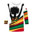 thumbnail image 4 of LYEAA Women Black Heritage Graphic Tee 3/4 Sleeve Round Neck Cotton Shirt Loose Fit Casual Tops African American Cultural Apparel Multicolor M, 4 of 5