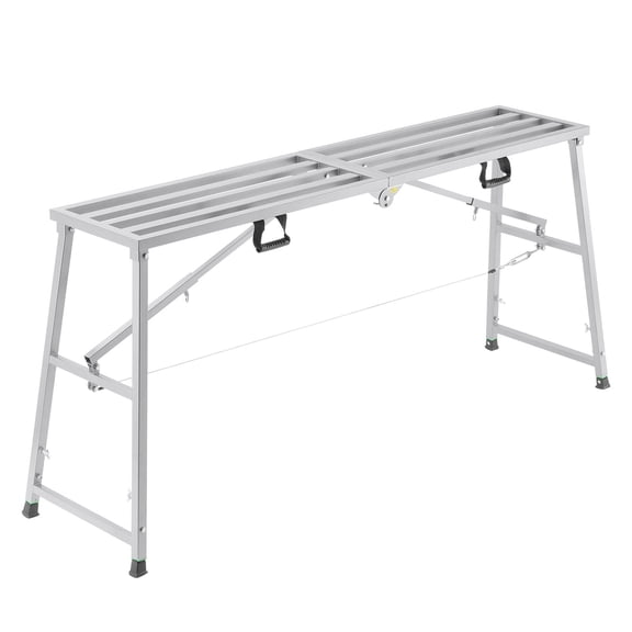Heavy-Duty 4-Step Folding Ladder, 880 lb Alloy Steel Platform with Non-Slip Feet for Painting, Cleaning&Scaffolding