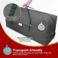 thumbnail image 2 of HOLIDAY SPIRIT Heavy Duty Canvas Bags for Christmas Tree - Waterproof Storage Bag with Reinforced Handles and Dual Zipper for 9 Ft Tree - 600D Oxford Material Protects from Dust and Moisture, Charcoa, 2 of 6
