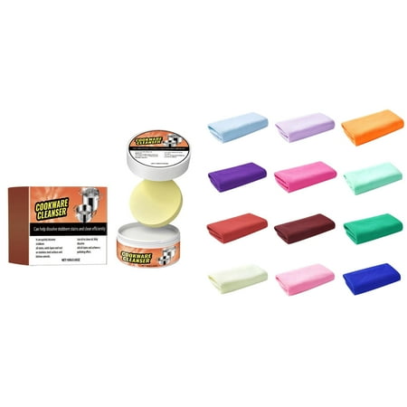 

Oven Cleaner Clearance 10 Pack Microfiber Dish Cloth for Washing Dishes Dish Towel Rags Kitchen Washcloth Cleaning Cloths (10*10 Random Color) 1*1X Cleaning Paste 1X Sponge +1*10X Rag