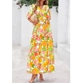 thumbnail image 3 of Vestido PRETTYGARDEN 2025 Boho Floral con Mangas Abullonadas Mediano, 3 of 7