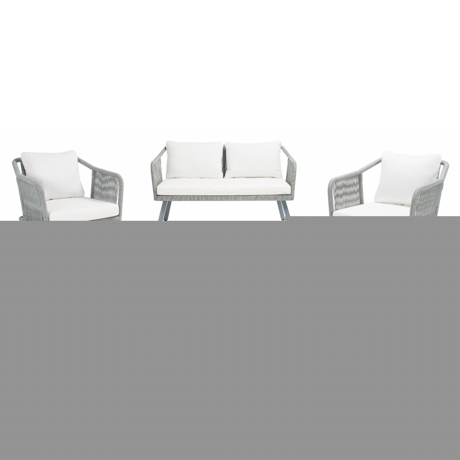 SAFAVIEH Torsla Outdoor Patio 4 Piece Conversation Set, Black/Beige