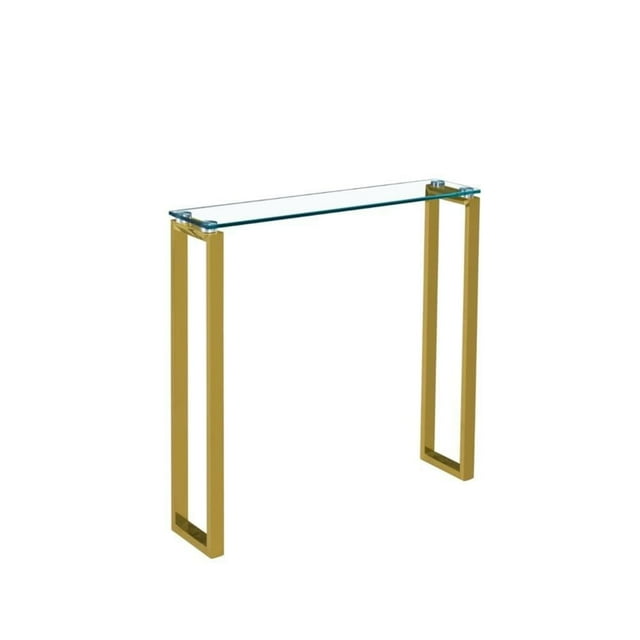 Heavenly Collection Glass Console Table in Gold