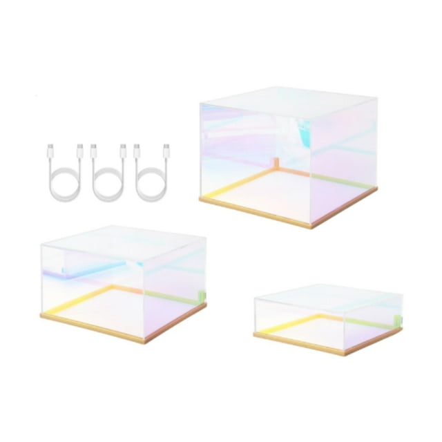 Cajas de almacenamiento de vitrinas acrílicas 3x con luces LED Organizer Showcase soportes para juguetes en miniatura figuras de perfumes figuras Vistoso