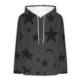 thumbnail image 3 of Women's Fleece Hoodies Fuzzy Cozy Oversized Hooded Sweatshirt Fashion Striped Printed Winter Jackets Crewneck Pullover Loose Soft Outerwear Tops with Pocket, 3 of 5