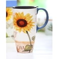 thumbnail image 2 of Evergreen Latte Travel Cup , Yellow & Red Sunflowers, 2 of 5