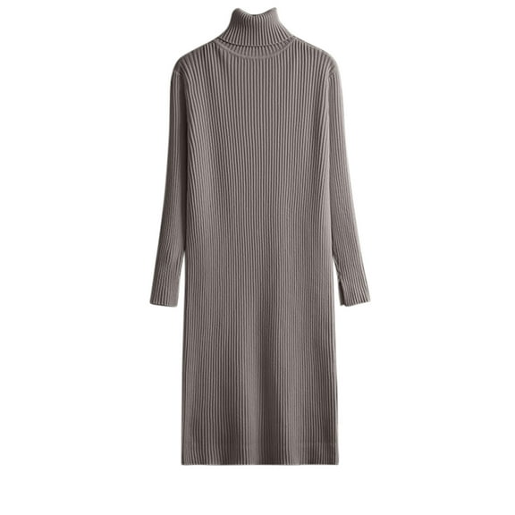 Kaemgyyd Sweater Dress for Women Casual Long Sleeve Fall Winter Dresses Turtle Neck Pullover Ribbed Knit Dress