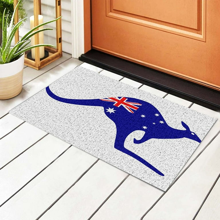 Australian Flag Kangaroo Doormat Christmas Welcome Doormats for Kitchen  Doormats Non-Slip PVC Door Mats 24x16in 