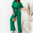 thumbnail image 3 of Women Matching Sets Outfits 2 Piece Summer Outfits for Women Clothing Set Female Round Neck Sleeveless Tops Pants Sets Casual Pant Style S_141 Women's Tracksuits Green 3XL, 3 of 6