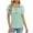 Mint Green, variant on Uaswgudfs Womens Short Sleeve V Neck Shirts Dressy Casual Work Collared Button Summer Slim Fit Tops Mint Green XL