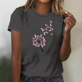 thumbnail image 3 of Mujeres Pantalones Cortos, Verano Ocio Impresión Cuello Redondo Camiseta de Manga Corta, Blusa de Moda Casual, 3 of 4