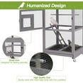 thumbnail image 3 of MEDEHOO Outdoor Bird Aviary Wooden Large Bird Cage on Wheels, Featuring Play Stand, Perches, Nest Habitat, Include Wire Mesh Above Bottom Tray Easy to Clean, 3 of 6