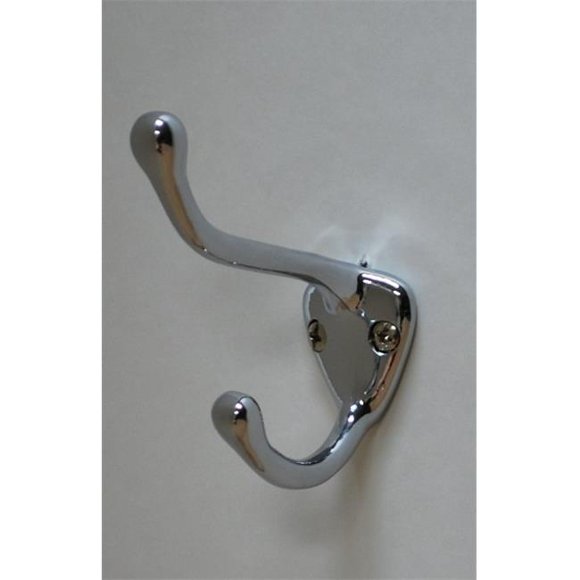 Vertical Double Robe Coat Hook, Polished Chrome