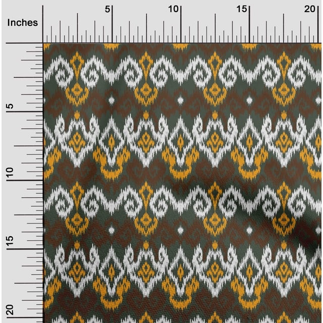 oneOone Cotton Silk Fabric Diamond & Swirl Ikat Decor Fabric Printed BTY 42 Inch Wide