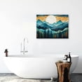 thumbnail image 5 of JRXY Blue Forest Canvas Wall Art Nature Landscape Pictures Abstract Pinewood Painting Prints Nordic Style Artwork Large Wall Decorations for Living Room Bedroom Home Office  16x12inch, 5 of 6