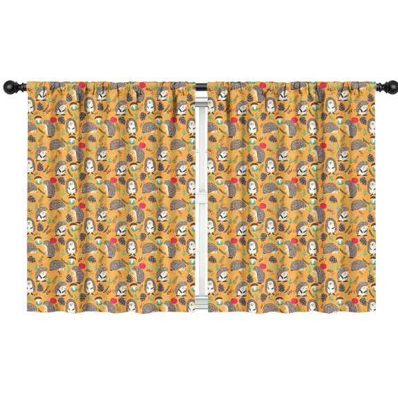 Blackout Kids Curtains,Hedgehog Apple Mushroom Childrens Insulated Curtains Set Of 2,Bedroom Essentials,Toddler Room Decor 42"x54"(106x137cm)