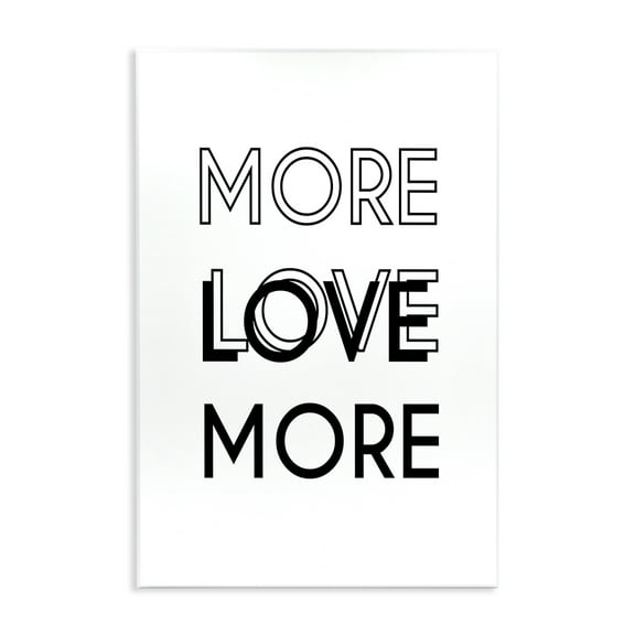 Stupell Industries More Love Typography Text & Numbers Painting Unframed Art Print Wall Art, 10 x 15