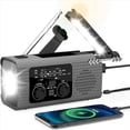 thumbnail image 2 of 2X Emergency Radio Hand Crank Radio Multi-Function AM/FM/NOAA Solar Hand Crank Emergency Radio SOS Alarm 4000mah Gray,2 x Solar Hand Crank Radio 2 x Data Cable,Gray, 2 of 8
