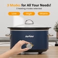 thumbnail image 4 of 4QT Compact Slow Cooker & Food Warmer with 3 Temperature Settings, Removable Ceramic Pot, Dishwasher-Safe Glass Lid, Stainless Steel - Available in Black, Silver, and Blue, 4 of 9