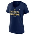 thumbnail image 2 of Women's Fanatics  Navy Milwaukee Brewers 2023 NL Central Division Champions Locker Room V-Neck T-Shirt, 2 of 3
