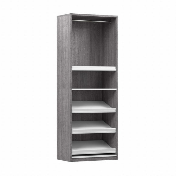 Organisateur de garde-robe 30L Cielo de Bestar, gris écorce et blanc