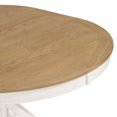 thumbnail image 5 of Extendable Dining Table, Retro  Style Round Table with 12" Butterfly Leaf, Cross-Leg Base, Solid Wood Table for Dining Room, Kitchen, Living Room, Oak (Dining Chairs are NOT Included), 5 of 9