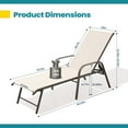 thumbnail image 4 of Pellebant 2‑Pack Outdoor Chaise Lounge Chairs – 5‑Position Aluminum Adjustable Patio Chaise Lounge with Rust Resistant Frame, Champagne, 4 of 9