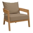 thumbnail image 3 of Modway Brisbane 3-Piece Teak Wood Outdoor Patio Set in Natural Light Brown, 3 of 10