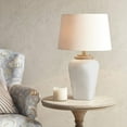 thumbnail image 2 of Martha Stewart Jemma Transitional Ceramic and Fabric Table Lamp in White, 2 of 5