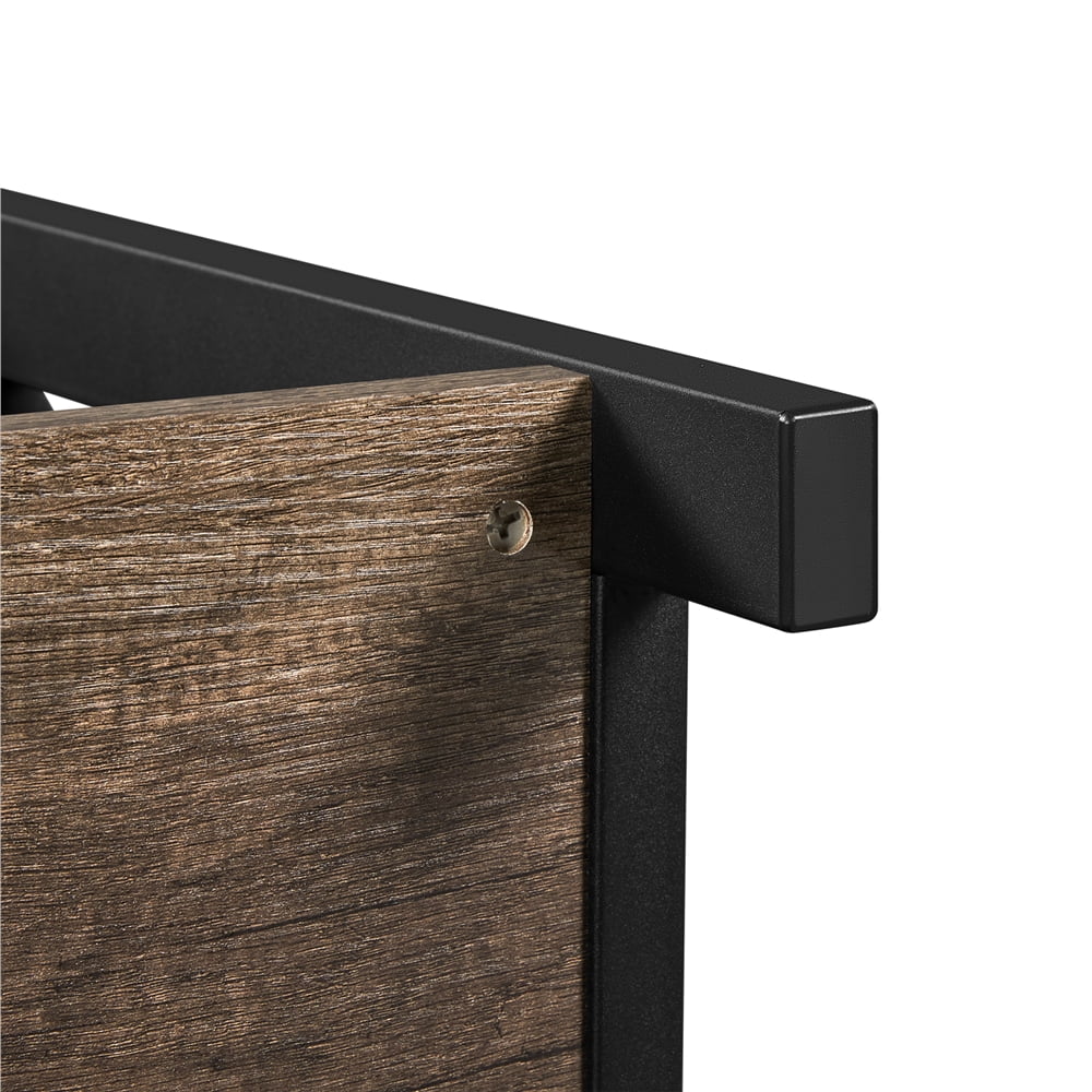 Topeakmart X Design Console Table w/ 1 Drawer & 2 Shelves, Taupe Wood