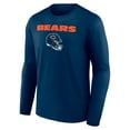 thumbnail image 2 of Men's D.J. Moore Navy Chicago Bears Team Wordmark Player Name & Number Long Sleeve T-Shirt, 2 of 3