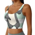 thumbnail image 2 of Vsdgher Cute Raccoon Print Women Sleeveless Athletic Tank Top Built-in Bra Camisole Sports Vest for Yoga Running Fitness Exercise with Removable Pads, 2 of 8