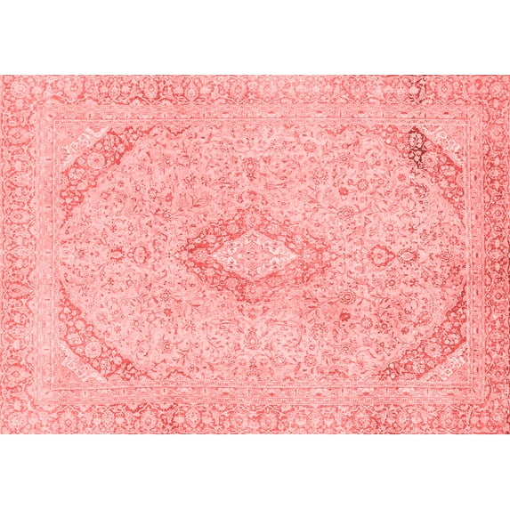 Ahgly Company Machine Washable Indoor Rectangle Abstract Red Modern Area Rugs, 5' x 8'