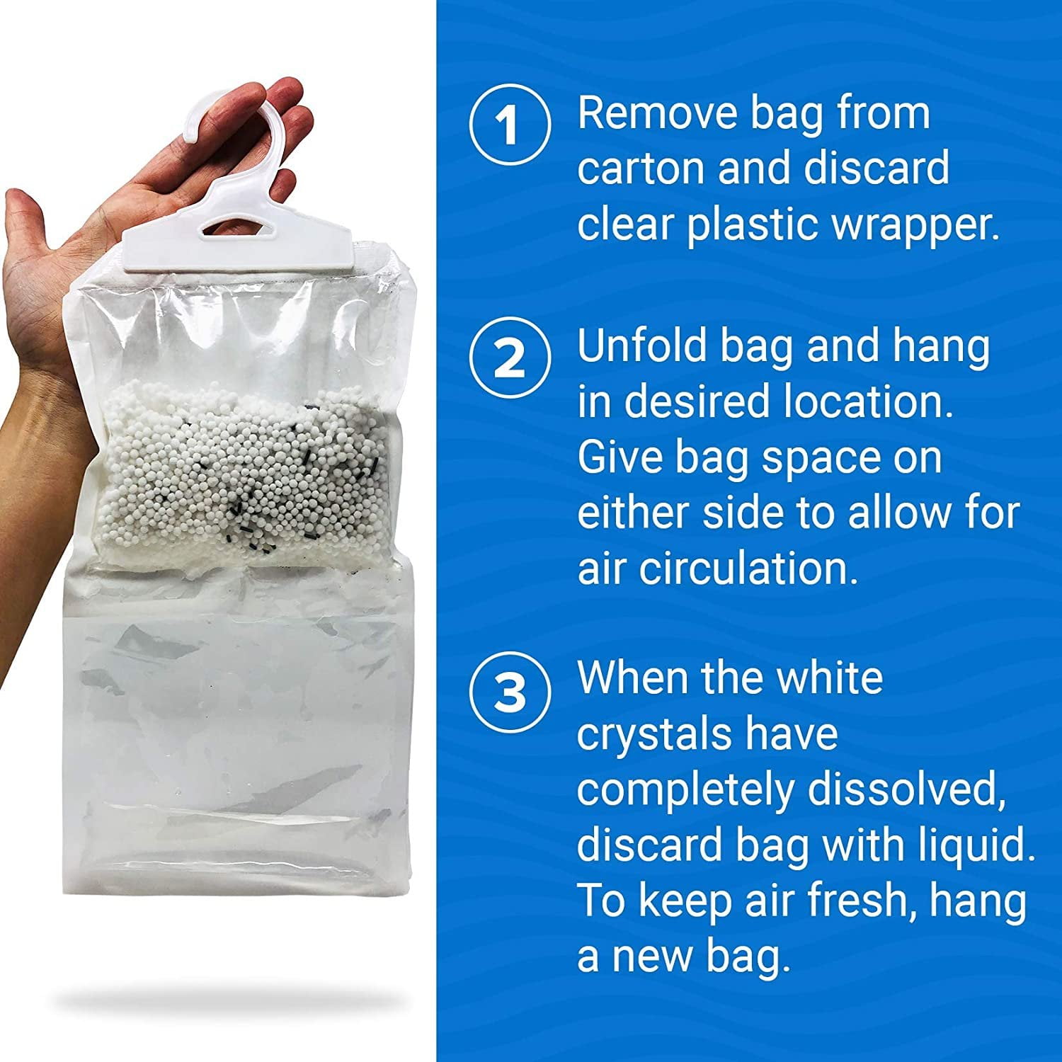 Better Boat Hanging Moisture Absorber and Charcoal Dehumidifier Bags, Fragrance Free, 4-Pack