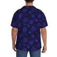 thumbnail image 3 of Naloa purple flower Snowflake Men's Loose Fit Cuban Collar Short-Sleeve Shirt, Hawaiian Shirts, Mens Shirts Casual for Everyday Wear Outings-XX-Large, 3 of 5