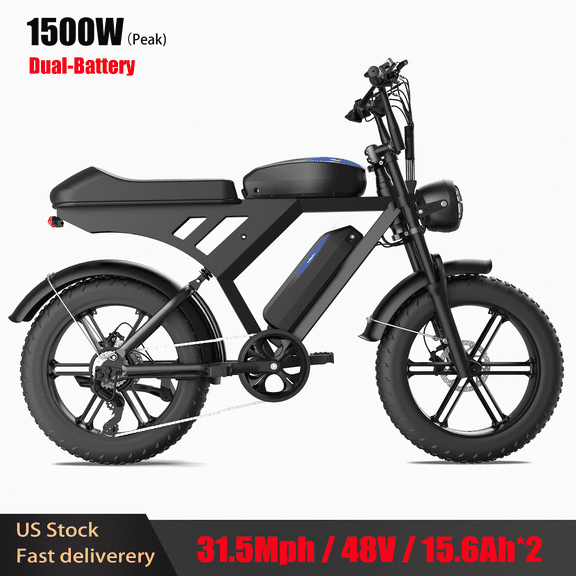 MOVCAN V30 Max Electric Bike for Adults,48V 31.2AH Dual Battery,1500W Peak Motor 32MPH Top Speed,70Miles long ranges,20"*4 Fat Tire Mountain E Bike for Off-roading UL2849
