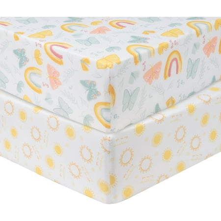 UPC: 0846216062841 | Sammy & Lou Infant Butterfly Microfiber Woven Deep Pocket Crib Sheet  Multicolor  2 -Pieces