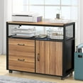 thumbnail image 3 of Tribesigns L Shaped Desk with Drawer, 55 inches Executive Desk and lateral File Cabinet, 2 Piece Home Office Furniture with Bookshelf Drawers, 3 of 6