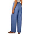 thumbnail image 6 of Stichou Linen Pants Women 2026 Summer Fashion Wide Leg High Waisted Palazzo Pant Boho Casual Drawstring Beach Lounge Trousers Blue S, 6 of 7