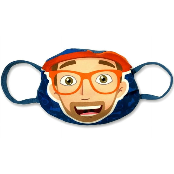Blippi Face Mask for Kids / Face Covering - 3 Layer Mask, Washable and Reusable