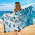 thumbnail image 5 of Bulopur Cute Front Car Seat Towel Shark Foldable Car Seat Sweat Protector with Storage Bag for Beach Holiday Thick Fit SUV Sedan Truck 1pcs, 5 of 7