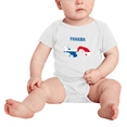 thumbnail image 3 of Panama Map Flag Cute Baby Bodysuit Romper (White, 3-6 Months), 3 of 5