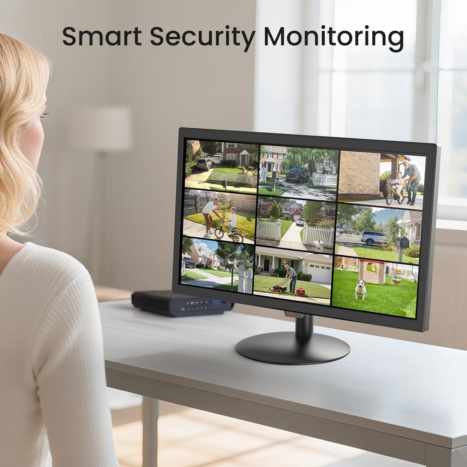 Eyoyo 22inch Video Monitor With HDMI VGA AV BNC USB Input,Speaker,1080P FHD LED Screen, Built- in Speakers, Video Monitor for CCTV NVR DVR