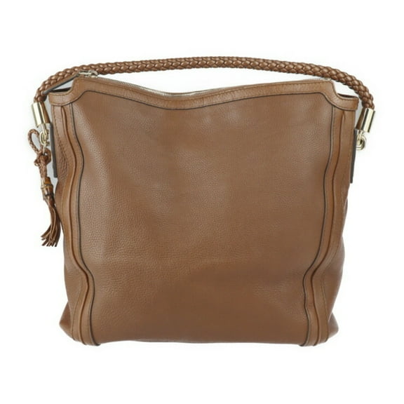 Pre-Owned GUCCI Gucci Bamboo Shoulder Bag 269947 Leather Brown Series Gold Metal Fitting Braided One Tassel (Good)
