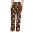 thumbnail image 3 of Daiia Sunflowers with Skull and Hand Women's Sleep Pant with Pockets and Drawstring,Pajama Pants-Medium, 3 of 9