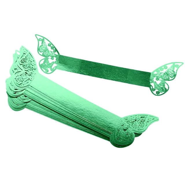 20x anillos de mariposa para servilletas, decoraciones, servilleteros, hebillas para servilletas para cocina, restaurante, centros de mesa, recepción Verde reflectante